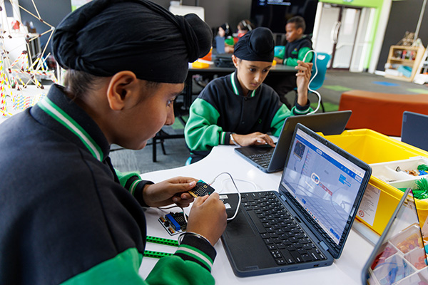 Primary Student on laptop