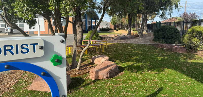 Part of the outdoor play space